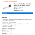 thumbnail image 2 of Front Outer Tie Rod End - Compatible with 2015 - 2021 Subaru WRX STI 2016 2017 2018 2019 2020, 2 of 2