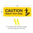 thumbnail image 3 of Excello Global Products Caution Watch Your Step Sign: for Business Restaurants Offices Indoor Outdoor Use Easy to Mount Informative Plastic Sign with Symbols 9x3, Pack of 3 (Yellow) - EGP-HD-0268A, 3 of 5