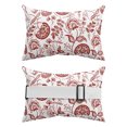 thumbnail image 2 of Pack of 4 Outdoor Lumbar Pillow Covers 11x16 Inch, Boho Red Floral Waterproof Throw Pillow Covers Set, Vintage Farmhouse Paisley Plant Leaf Indoor&Outdoor Decorative Cushion Cases for Patio Porch Car, 2 of 7
