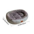 thumbnail image 3 of chaungfeng Calming Dog Bed & Cat Bed, Warming Cozy Soft Oval Winter Long Plush Cushion Bed for Small Medium Dogs and Cats, Washable Portable Pet Bed 16"x20" Gray, 3 of 6