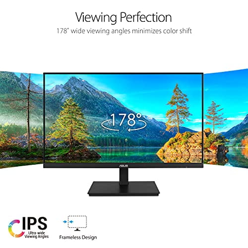 ASUS 23.8" 1080P LED Low Blue Light Computer Monitor, Black, VA24DQSB