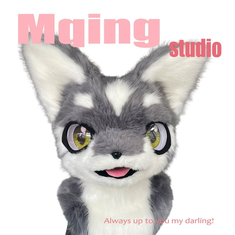 Mqing Studio Canidae Cute Dog Furry Suits Fursuit Head, Partial Furry  Costume Head, Furry Mask Furry Head-yellow-1 