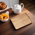 thumbnail image 5 of Wood Tray for Coffee Tea Extra Large Wooden Serving Tray for Food Fruit Snack Decorative Serving Platter, 17.7x13.8 Inches, 5 of 5