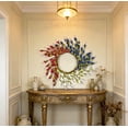 thumbnail image 5 of Patriotic Artificial Flower Wreath, Red, White, Blue Decor with Bow, Stars for Memorial Day, 4th of July, Veterans Day, Holiday Home and Door Decoration, 5 of 8