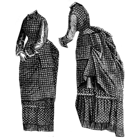 Sewing Pattern: 1875 Plain & Plaid Camel's Hair Dress Pattern
