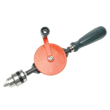 Hand Crank Drill All Steel Casting Drilling Drill Portable Mini Manual Drill with Double Pinions Hand Drill Tool for Wood/Plastics/PVC/Glass Fibre