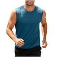 thumbnail image 2 of TKKCS Mens Mesh Athletic Tank Tops- Workout Gym Sleeveless Quick Dry Crew Neck Breathable Active Tank Top Green Size XL, 2 of 5
