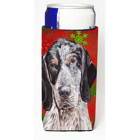 

Blue Tick Coonhound Red Snowflakes Holiday Michelob Ultra bottle sleeves Slim Cans 12 Oz.