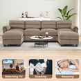 thumbnail image 3 of Bonzy Home Canapé Sectionnel Modulaire pour Salon Canapé en Forme de U avec Ottoman Brun, 3 of 8