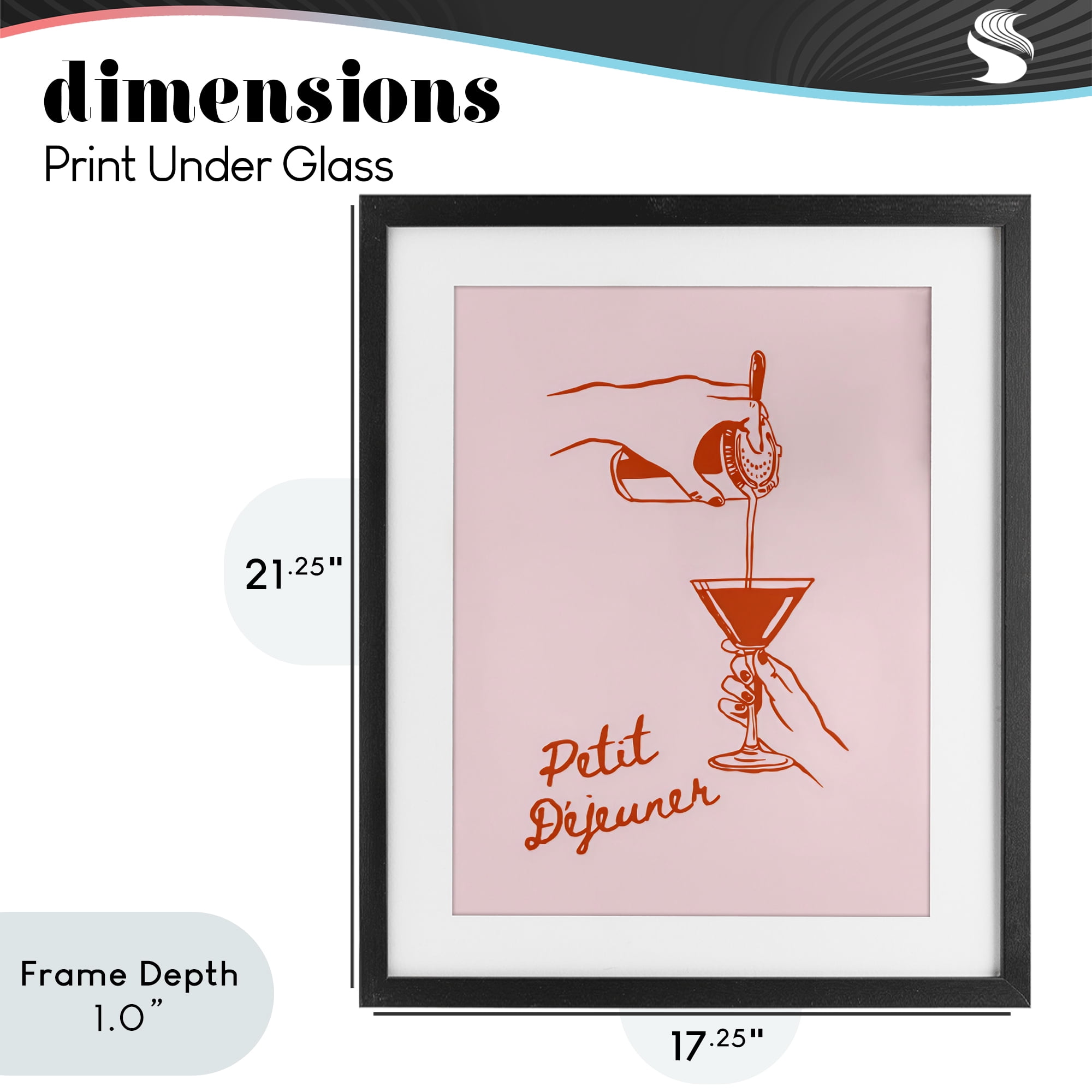 Stupell Industries Pouring Brunch Cocktail Black Framed Print Under Glass, design by The Prints Vibe