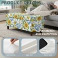 thumbnail image 5 of FOR U DESIGNS Sunflower Leaf Print Ottoman Slipcover Stretch Flip-Top Storage Bench Cover Rectangle Foot Chest Cover Washable Non-Slip Stool Protector with Elastic Band for Dogs Pets, 5 of 7