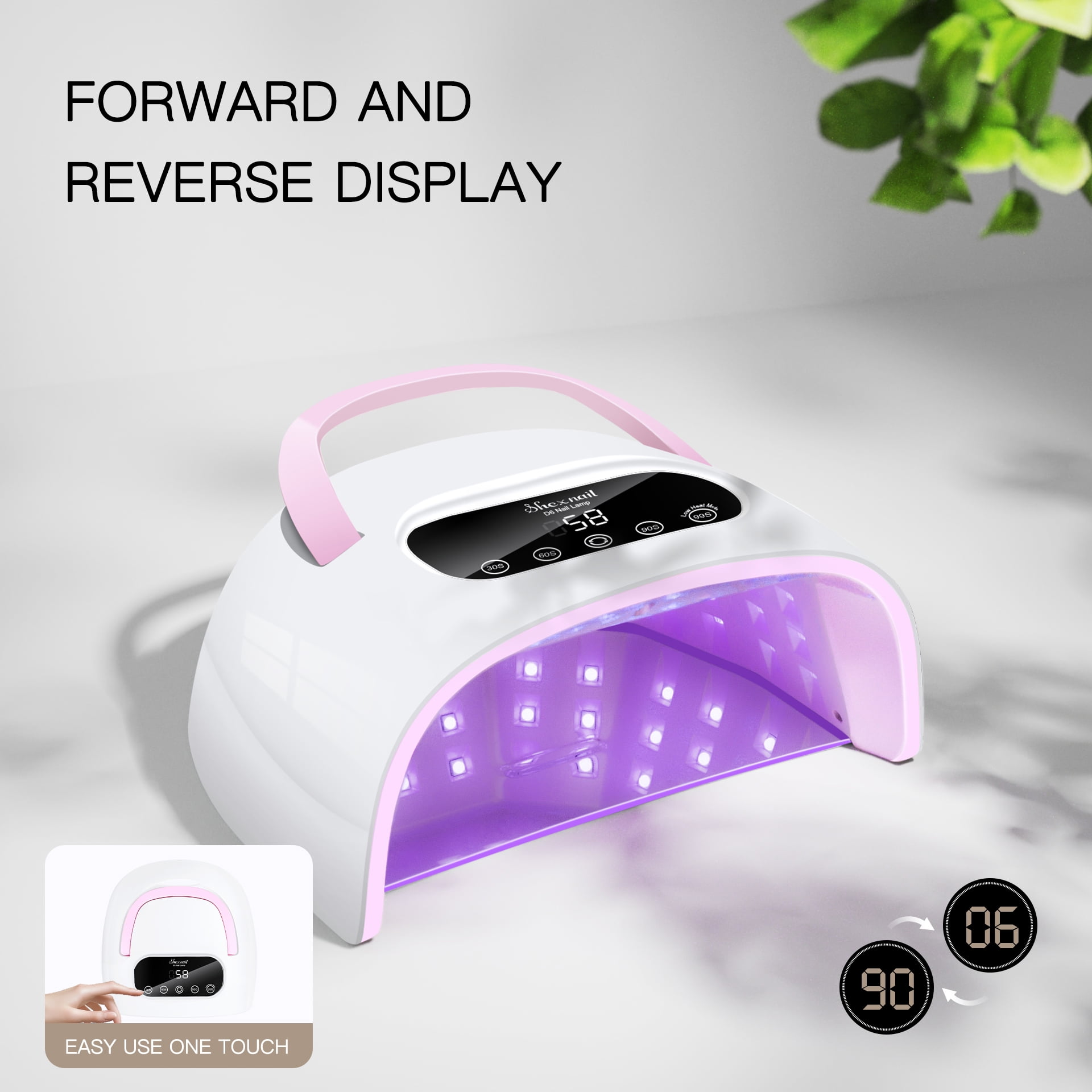 Shexnail Pure UV Nail Lamp (White) - Portable UV Light for Gel Nails with Multiple Timer Settings - LED Curing Light Nail Polish Dryer for Professional Nail Art, Salon & Home DIY