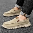 thumbnail image 4 of Mens Canvas Loafers Fashion Casual Breathable Lightweight Slip on Shoes Comfortable Walking Outdoor Driving Shoes White 8.5 US, 4 of 6