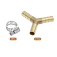thumbnail image 3 of 2pack Brass Hose Barb Fittings, 3-Way Y-Shaped 5/16" Barbed x 5/16" Barbed x 5/16" Barbed, with 6pack Hose Clamps, 3 of 7