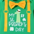 thumbnail image 5 of RMGVDSD My First St Patricks Day Baby Boy Girl Outfit Long Sleeve Letter Romper Bodysuit Onesie Cartoon Print Pants Hat 3Pcs Clothes Set Comfortable Outfits, 5 of 6