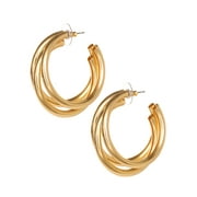 Jessica Simpson Twisted Layer Hoop Earring
