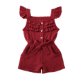thumbnail image 3 of Toddler Girl Fashion Solid Color Flying Sleeve Jumpsuit Elastic Waist Romper 6M-5Y, 3 of 5
