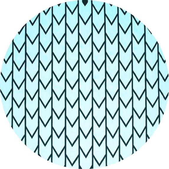 Ahgly Company Indoor Round Solid Light Blue Modern Area Rugs, 3' Round