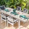 thumbnail image 2 of Happy Easter Table Cloths for 8 Foot Rectangle Tables, Spring Farmhouse Green Truck Eggs Bunny Patio Waterproof Elastic Fitted Tablecloths, Washable Rectangular Table Cover for Camping, 2 of 8