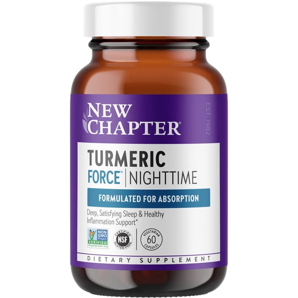 Suplemento New Chapter Turmeric Force Nighttime 60 cápsulas