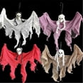 thumbnail image 2 of Accesorios de terror, esqueleto espeluznante, colgante para Halloween, decoración para puerta de casa, bar, color blanco, 2 of 5