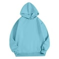 thumbnail image 5 of Chuancc 2 Piece Sets for Womenn Solid Sweatshirt Women 2 Piece Workout Sets Long Sleeve Zip Women's Sweatshirts Oversized Casual Loose Solid Womens Fashion Light blue M, 5 of 9