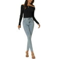 thumbnail image 2 of MODA NOVA Juniors Off Shoulder Ribbed Knit Casual Long Sleeve Solid Sweater Pullover Top, 2 of 6