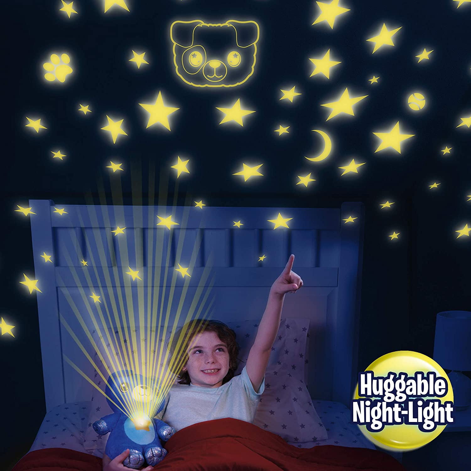 Ontel Star Belly Dream Lites, Stuffed Animal Night Light, Cuddly Blue Puppy