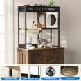 thumbnail image 3 of Dextrus Cat Litter Box Enclosure,Hidden Litter Box Furniture Cabinet with Shelves,Charging Station and Feeding Station Rustic Brown, 3 of 5