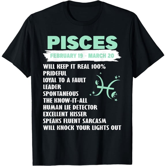 Zodiac Sign Pisces T-Shirt Zodiac Sign Pisces Gifts