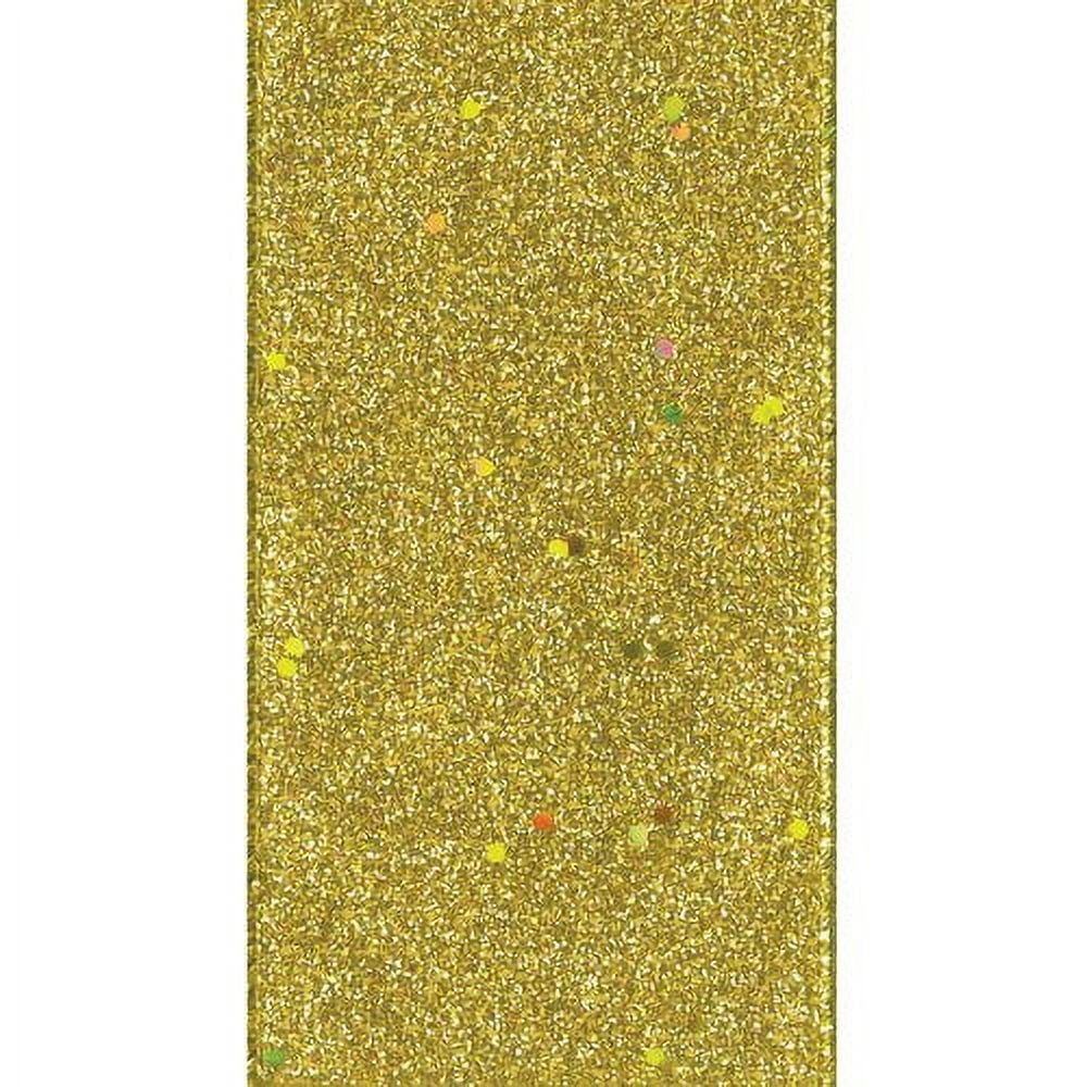 Offray Ribbon, Gold 2 1/2 inch Wired Edge Metallic Ribbon, 9 feet