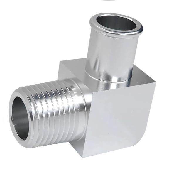 Heater Hose Fitting, Aluminum Alloy Heater Hose Adapeter 90 Degree Connector 1/2 INCH NPT To 5/8 INCH Hose Barb,For All 1/2-Inch NPT Pumps Or Intake Manifolds