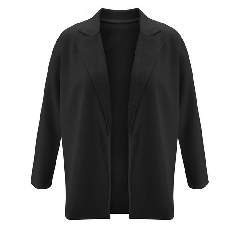 Olyvenn Women Solid Long Sleeve Office Coat Cardigans Suit Long Jacket Tops Work Office Jacket Suit Business Hoodless Scuba Blazer Young Girls Love