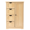 thumbnail image 5 of GZXS Floor Storage Cabinet, Bathroom Cabinet with Door and 4 Drawers, Freestanding Pantry Cabinet with Adjustable Shelf for Living Room, Kitchen, Entryway, Easy Assembly, Natural, 5 of 11