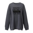 thumbnail image 4 of Fiaer Womens Sweatshirts Crew Neck Long Sleeve Pullover Letter Graphic Plus Size Loose Fit Fashion Comfort Tops Dark Gray L, 4 of 4