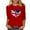Red, variant on WREESH Womens Great Britain Uk Flag T-Shirts Casual 3/4 Sleeve T-Shirts Round Neck Tunic Tops Basic Graphic Tees Loose Fit Pullover Blouses Blue