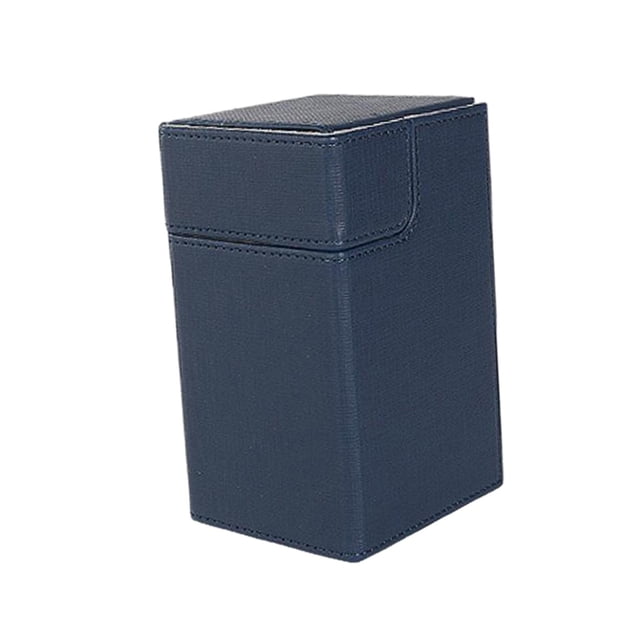 Caja de cartas de juego de Caja de cubierta Portatarjetas de cuero para juegos Azul Zulema Caja de almacenamiento de tarjetas