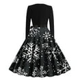 thumbnail image 3 of Neewe Fall Dresses for Women Christmas Long Sleeve Casual Crew Neck Dress 2025 A Line Dress, 3 of 3