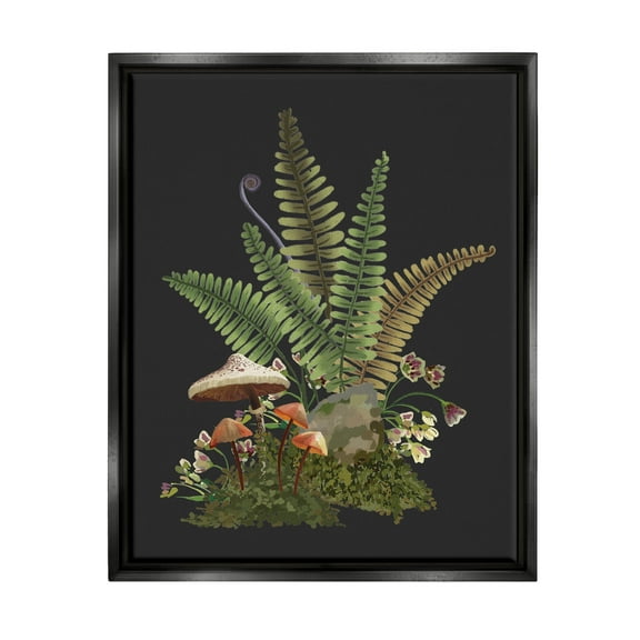 Sprouting Woodland Botanicals Botanical & Floral Graphic Art Jet Black Framed Art Print Wall Art