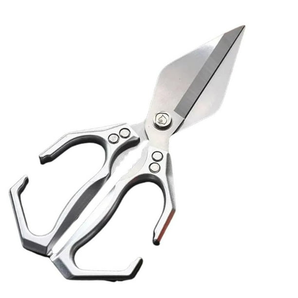 pstuiky Tijeras de cocina multifuncionales de alta resistencia, de acero inoxidable, aptas para lavavajillas, con mango ergonómico para cortar aves, huesos de pollo y pavo, carne y mariscos.