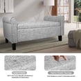 thumbnail image 5 of Fionafurn 51" Arm Ottoman with Storage,Large Storage Bench for Bedroom, Living Room,Linen-Light gray, 5 of 12
