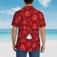 thumbnail image 4 of Yiaed Playful Red Cartoon Faces Print Hawaiian Shirt for Men Short Sleeve Button Down Shirts Beach Shirts for Men,Large, 4 of 7
