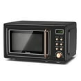 thumbnail image 1 of GLACER GT-23853GDEP Horno microondas retro grande de 700 vatios, con encimera de acero laminado en frío, temporizador, plato giratorio de vidrio, configuraciones de cocción preprogramadas y pantalla, 1 of 5