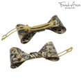 thumbnail image 6 of French Amie Bow Onyx Jumbo Extra Large Celluloid Handmade Hair Clip Barrette, 6 of 8