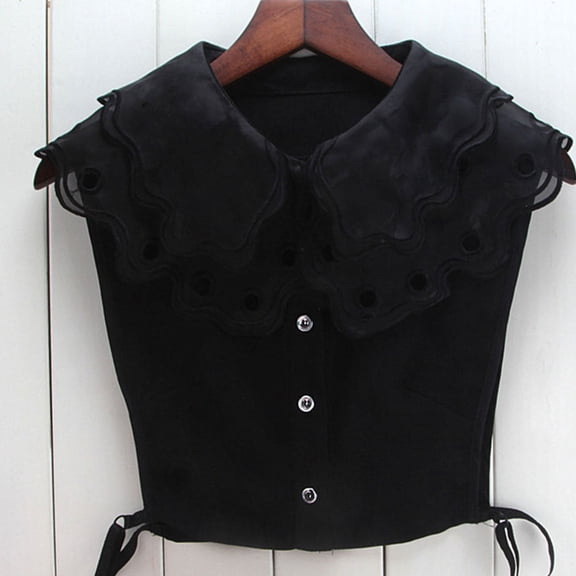 OULII Versatile Black Woman Lace Collar for Charming Dress and Sweater Use