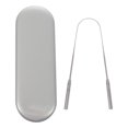 thumbnail image 1 of Dispositivo de higiene bucal en forma de U, raspador de lengua de acero inoxidable con caja (plateado), 1 of 7