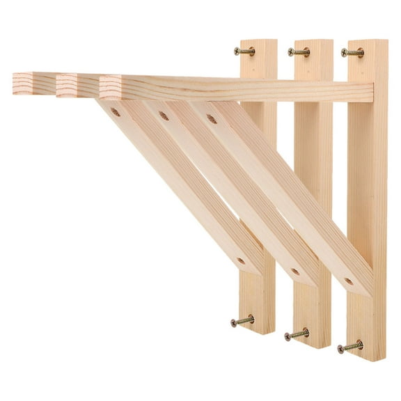 OUNONA 3 Pcs Wooden Shelf Brackets L Shape Floating Shelf Holders Triangle Brackets Support Decorative Corner Brackets For Wall Diy Project
