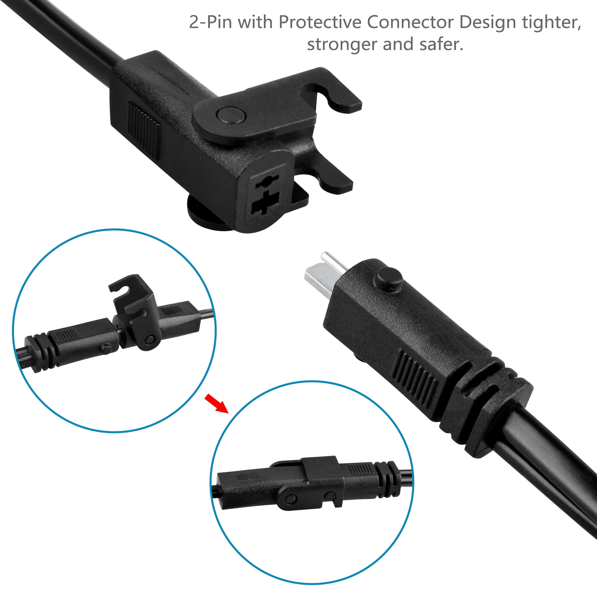 Power Splitter Y-Cable For Recliners - 2-Pin Cord For La-Z-Boy, Pride, Catnapper Chairs
