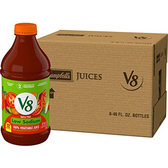 V8 Low Sodium Spicy Hot 100 Vegetable Juice, Vegetable Blend Juice
