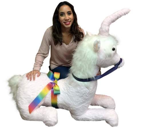 giant pink stuffed unicorn